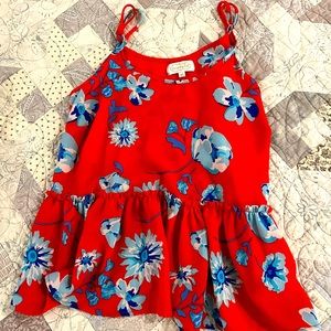 🆕 Mud Pie Red Floral Tank • Sz XSm